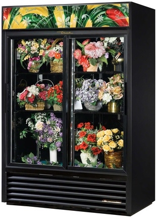 glass door floral cooler