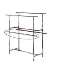 KH2 - 60in Add On Clothing Rack Adjustable Double Hangrail, AA Store Fixtures