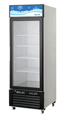Blue Air, 23 cubic feet, 1 Door Glass Display Freezer, New, Swinging Door