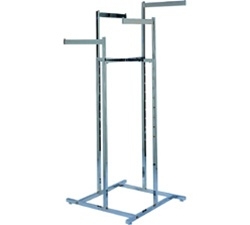 K17 - Space Saver Straight Arm 4 Way Clothing Racks, AA Store Fixtures