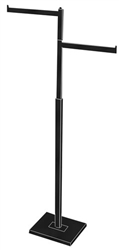 K90/MAB - Black Rect Tube 2 Straight Arm 2-Way Clothing Racks, AA Store Fixtures