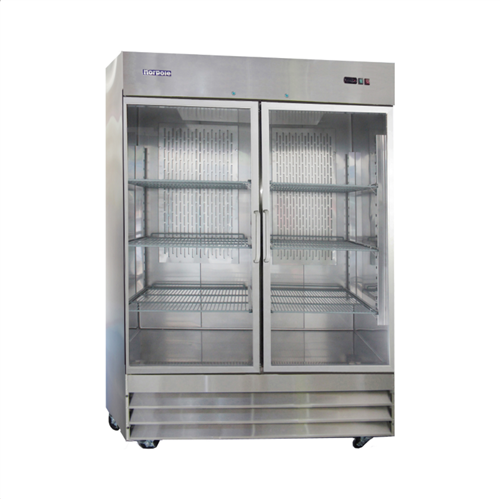 Norpole, 45cubic feet, 2 Door Glass Display Cooler, New, Sliding Door, self contained, coolers, white, black, discounted price, castors, wheels, refrigerator, commercial, gas station, convenience store, grocery, liquor