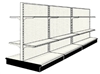 Reconditioned 12' gondola run with base and 12 adjustable shelves