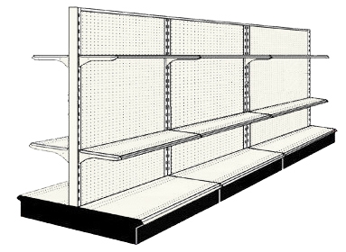 Reconditioned 12' gondola run with base and 12 adjustable shelves
