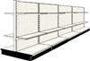 Reconditioned 16' gondola run with base and 16 adjustable shelves