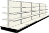 Used 16' gondola run with base and 24 adjustable shelves