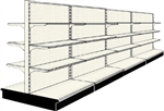 Used 16' gondola run with base and 24 adjustable shelves