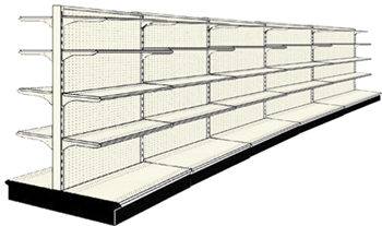 Reconditioned 20' gondola run with base and 40 adjustable shelves