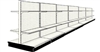 Used 24' gondola run with base and 24 adjustable shelves