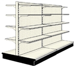 Reconditioned 8' gondola run with base and 16 adjustable shelves