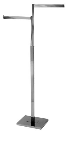 Rect. Tube 1x2 UP Straight Arm 2-Way Clothing Racks, AA Store Fixtures
