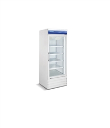 Norpole, 23 CuFt , 1 Door Glass Display Freezer, New, Swinging Door, self contained, freezers, coolers, white, black, discounted price, castors, wheels, refrigerator, commercial, gas station, convenience store, grocery, liquor
