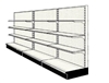 Used 12' wall run with base and 9 adjustable shelves