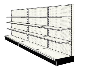Reconditioned 12' wall run with base and 9 adjustable shelves