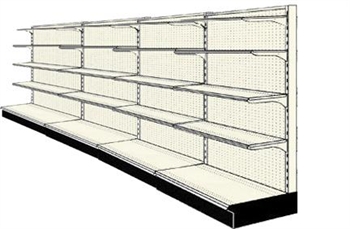 Used 16' wall run with base and 16 adjustable shelves