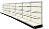 Used 20' wall run with base and 20 adjustable shelves