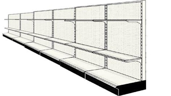 Used 24' wall run with base and 12 adjustable shelves