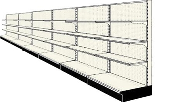 Reconditioned 24' wall run with base and 18 adjustable shelves