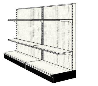 Reconditioned 8' wall run with base and 4 adjustable shelves