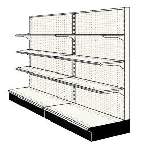 Used 8' wall run with base and 6 adjustable shelves